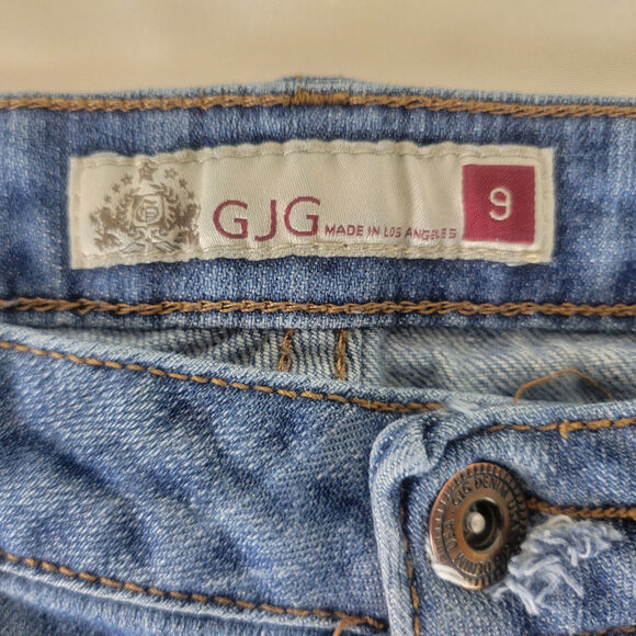 GJG Jeans Juniors 9 Blue Denim Low‎ Rise Womens Destroyed Skinny Leg Distressed - Picture 9 of 16